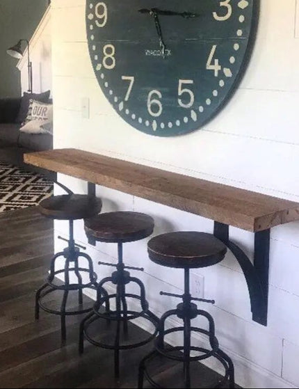 The Endicott Breakfast Bar Support Brackets/Corbels 8" Depth x 20" Wall Mount Length Finish Raw - Uncoated Metal | Industrial Farm Co