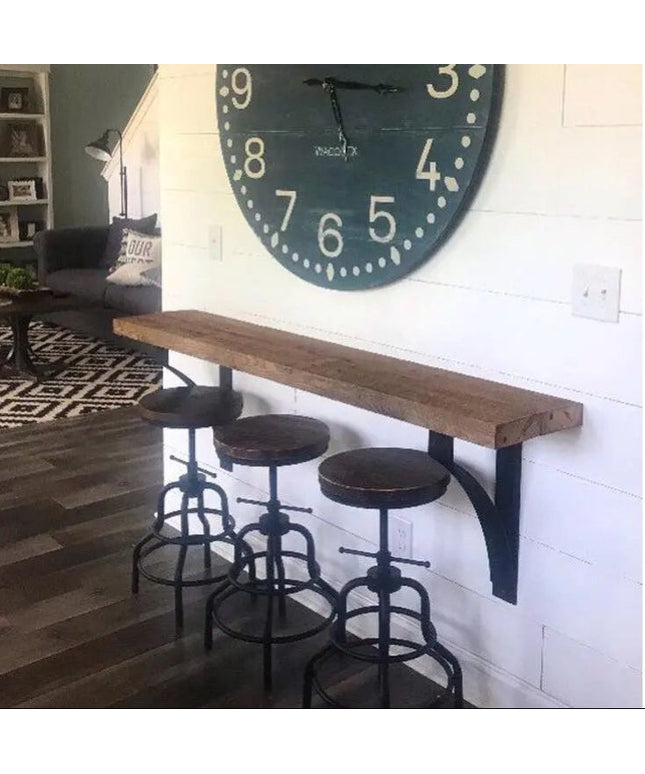 The Endicott Breakfast Bar Support Brackets/Corbels 8" Depth x 20" Wall Mount Length Finish Raw - Uncoated Metal | Industrial Farm Co