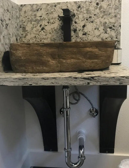 The Endicott Breakfast Bar Support Brackets/Corbels 8" Depth x 20" Wall Mount Length Finish Black Powder Coat | Industrial Farm Co