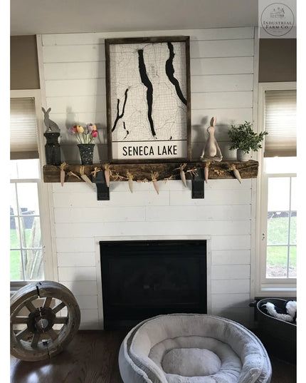 The Fulton Style Heavy Duty Mantel Support Brackets/Corbels 6" Depth x 6" Wall Mount Length Finish Black Powder Coat | Industrial Farm Co