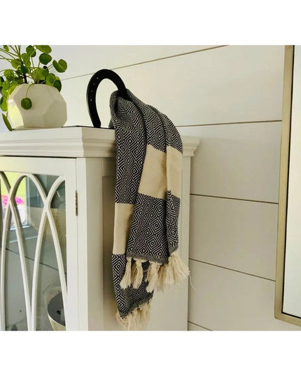 The Ginger Horseshoe Hook Towel Bar Black Powder Coat   | Industrial Farm Co