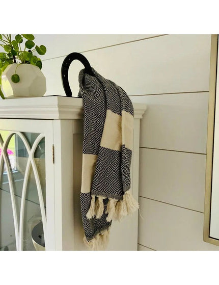 The Ginger Horseshoe Hook Towel Bar Black Powder Coat   | Industrial Farm Co