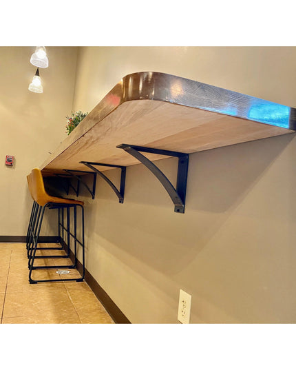 The Hattie Style Bracket Supports - Sold Individually Shelf Support 5" Depth x 5" Wall Mount Length Finish Raw - Uncoated Metal | Industrial Farm Co