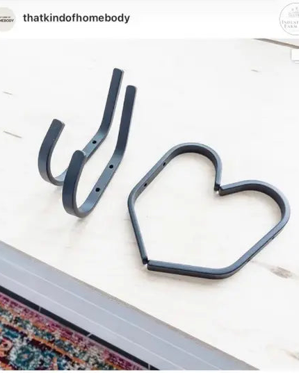 The Henrietta Double Hooks (Set of 2) Hook 1" Wide Finish Black Powder Coat | Industrial Farm Co