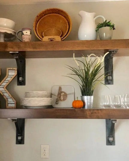 The Hornell Industrial Shelf Support Shelf Support 6" Depth x 6" Wall Mount Length Finish Black Powder Coat | Industrial Farm Co