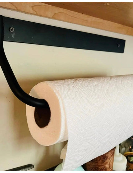 The Hyde Hall Paper Towel Holder Paper Towel Holder Open on the Left Finish Black Powder Coat | Industrial Farm Co