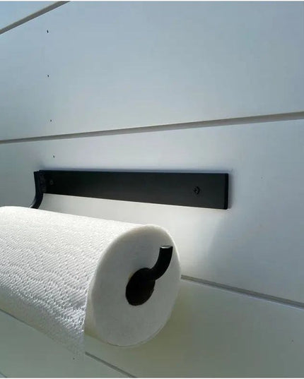 The Hyde Hall Paper Towel Holder Paper Towel Holder Open to the Right Finish Silver Powder Coat | Industrial Farm Co