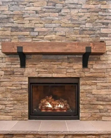 Kudlick Farmhouse Mantel Bracket Brackets/Corbels 5.5" Depth x 6" Wall Mount Length Finish Black Powder Coat | Industrial Farm Co