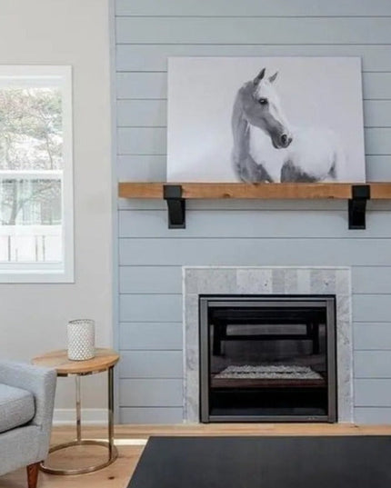 Kudlick Farmhouse Mantel Bracket Brackets/Corbels 5.5" Depth x 6" Wall Mount Length Finish Gold Powder Coat | Industrial Farm Co