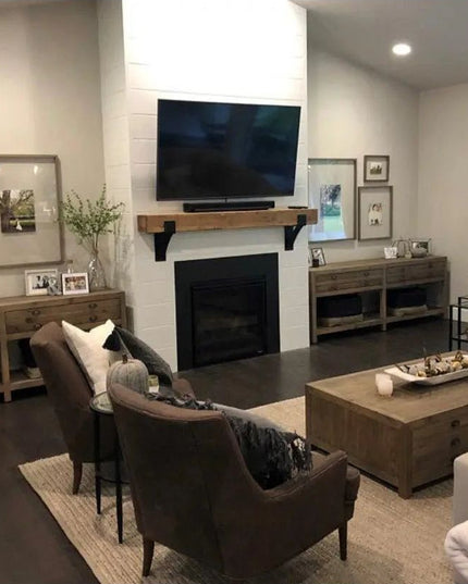 Kudlick Farmhouse Mantel Bracket Brackets/Corbels 6.5" Depth x 6.5" Wall Mount Length Finish Gold Powder Coat | Industrial Farm Co