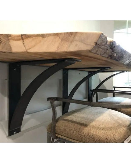 The Lexica 4 Inch Wide Supports Shelf Support 5" Depth x 5" Wall Mount Length Finish Black Powder Coat | Industrial Farm Co