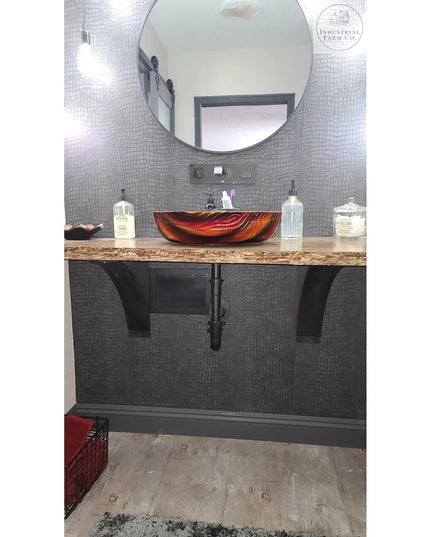 The Lexica 4 Inch Wide Supports Shelf Support 5" Depth x 5" Wall Mount Length Finish Copper Powder Coat | Industrial Farm Co