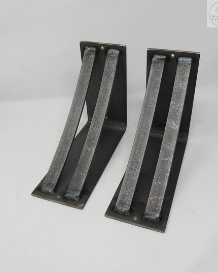 The Little Falls Metal Corbel Brackets/Corbels 8" Depth x 8" Wall Mount Length Finish Silver Powder Coat | Industrial Farm Co