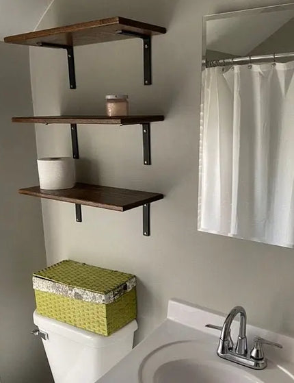 The Liverpool L Style Support Shelf Support 4" Depth x 4" Wall Mount Length Finish Black Powder Coat | Industrial Farm Co