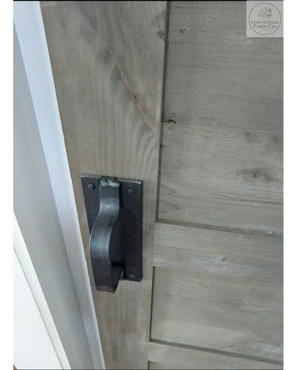 The Lockport Pull Door Handle/ Pull Black Powder Coat Flat Pushplate No Flat Pushplate | Industrial Farm Co