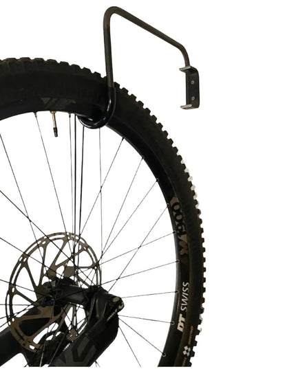 The Logan Wall Mounted Bike Rack Hook Regular Rim Finish Bare/Raw Metal | Industrial Farm Co