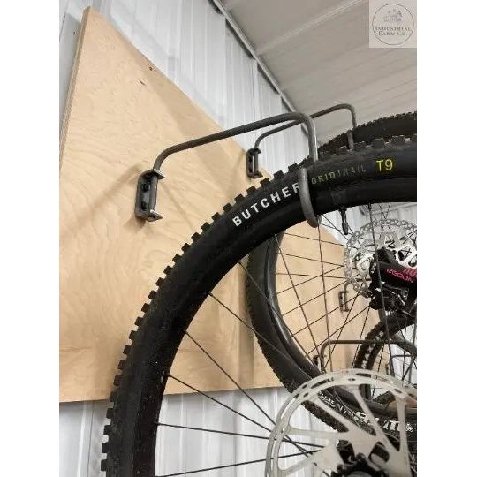 The Logan Wall Mounted Bike Rack Hook Regular Rim Finish Black Powder Coat | Industrial Farm Co