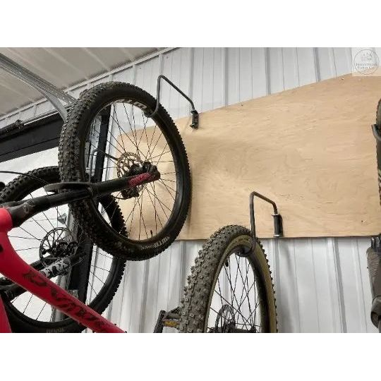 The Logan Wall Mounted Bike Rack Hook Regular Rim Finish Silver Powder Coat | Industrial Farm Co