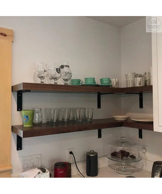 The Lucas L Bracket Shelf Support 5" Depth x 5" Wall Mount Length Finish Clear Coat | Industrial Farm Co