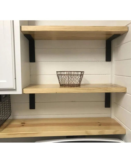 The Lucas L Bracket Shelf Support 4" Depth x 4" Wall Mount Length Finish Clear Coat | Industrial Farm Co