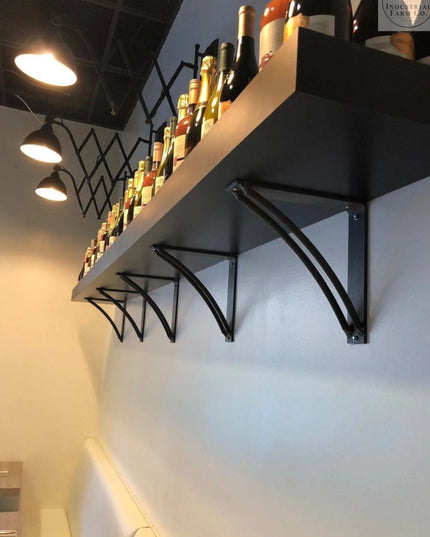 The Niagara Bracket Support Shelf Support 5" Depth x 5" Wall Mount Length Finish Gold Powder Coat | Industrial Farm Co