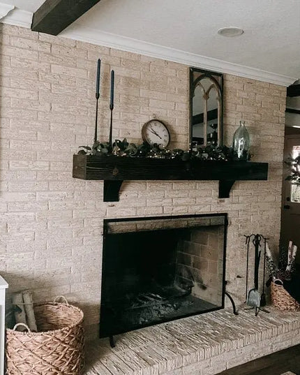 The Nine Mile Mantel Bracket Support Brackets/Corbels 5" Depth x 5" Wall Mount Length Finish Copper Powder Coat | Industrial Farm Co