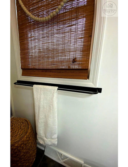 The Oswego Modern Bathroom Towel Bar Towel Bar 18" Wall Mount Length Finish Black Powder Coat | Industrial Farm Co