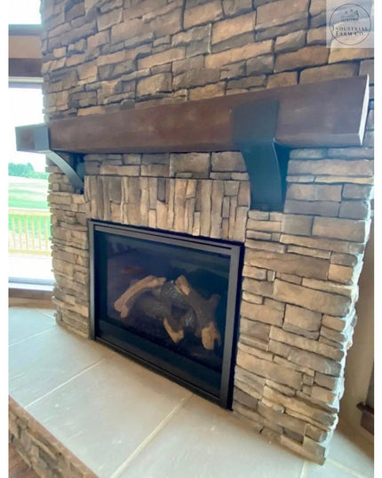 The Otisco Farmhouse Style Bracket Brackets/Corbels 5" Depth x 6" Wall Mount Length Finish Raw - Uncoated Metal | Industrial Farm Co