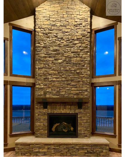 The Otisco Farmhouse Style Bracket Brackets/Corbels 5" Depth x 6" Wall Mount Length Finish Gold Powder Coat | Industrial Farm Co