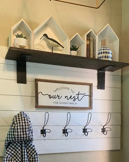 The Owasco L Shelf Support Shelf Support 4" Depth x 4" Wall Mount Length Finish Gold Powder Coat | Industrial Farm Co