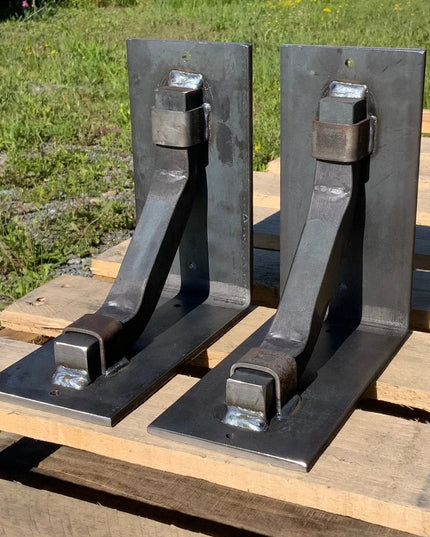 The Rosamond Shelf Supports Shelf Support 5" Depth x 5" Wall Mount Length Finish Gold Powder Coat | Industrial Farm Co