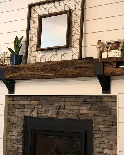 The Seneca Shelf Support Brackets/Corbels 6" Depth x 8" Wall Mount Length Finish Black Powder Coat | Industrial Farm Co