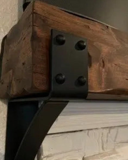 The Spafford Mantel Support Brackets/Corbels 6" Depth x 6" Wall Mount Length Finish Raw - Uncoated Metal | Industrial Farm Co