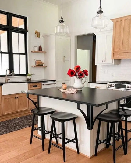 The Syracuse Countertop Supports Brackets/Corbels 8" Depth x 20" Wall Mount Length Finish Silver Powder Coat | Industrial Farm Co