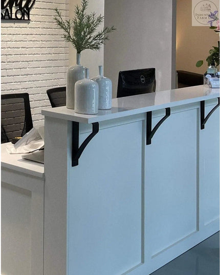 The Syracuse Countertop Supports Brackets/Corbels 8" Depth x 24" Wall Mount Length Finish Black Powder Coat | Industrial Farm Co