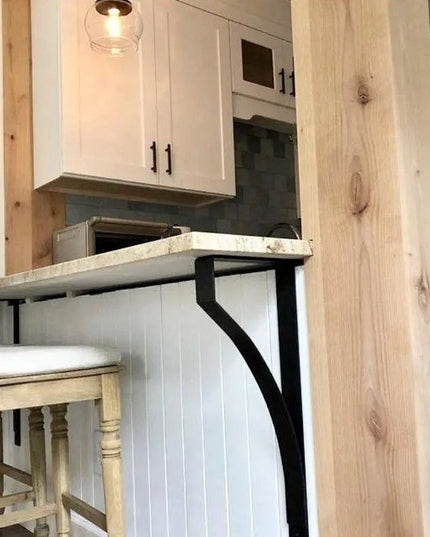 The Syracuse Countertop Supports Brackets/Corbels 8" Depth x 24" Wall Mount Length Finish Silver Powder Coat | Industrial Farm Co