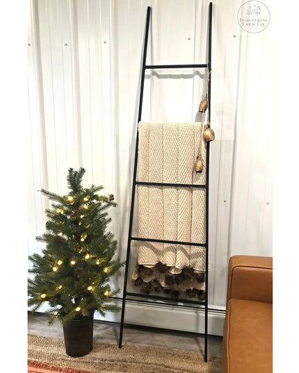 The Tapered Michael Farmhouse Ladder Decorative Ladder 4 ft Tall Finish Silver Powder Coat | Industrial Farm Co