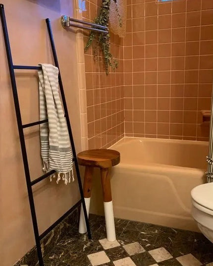 The Tapered Michael Farmhouse Ladder Decorative Ladder 5 ft Tall Finish Gold Powder Coat | Industrial Farm Co