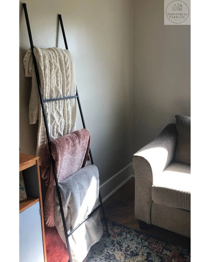 The Tapered Michael Farmhouse Ladder Decorative Ladder 5 ft Tall Finish Silver Powder Coat | Industrial Farm Co