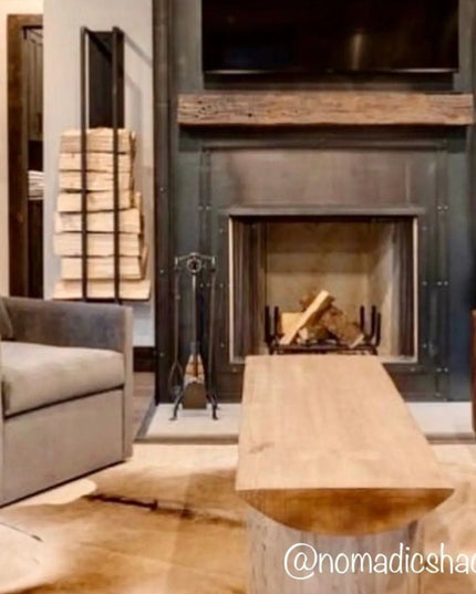 The Toby Firewood Holder  24” Wall Mount Length Finish Clear Coat | Industrial Farm Co