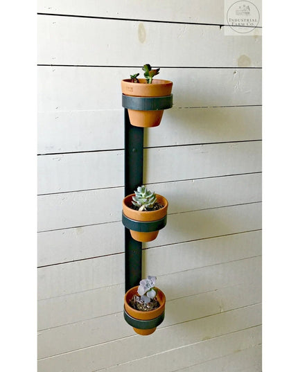 The Watertown Wall Mount Vertical Planter Plant Holder 24" Style 4" Pots | Industrial Farm Co