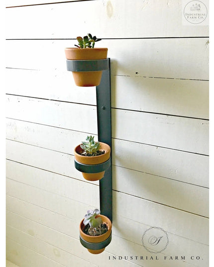 The Watertown Wall Mount Vertical Planter Plant Holder 24" Style 4" Pots | Industrial Farm Co