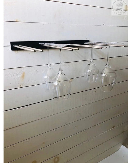 The White Plains Wine Glass Rack Wine Glass Rack Silver Powder Coat   | Industrial Farm Co