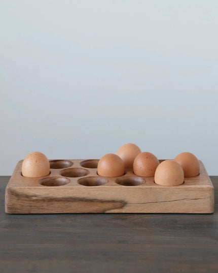 Acacia Wood Egg Tray  Default Title   | Industrial Farm Co