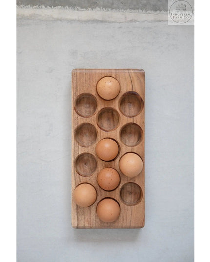 Acacia Wood Egg Tray     | Industrial Farm Co