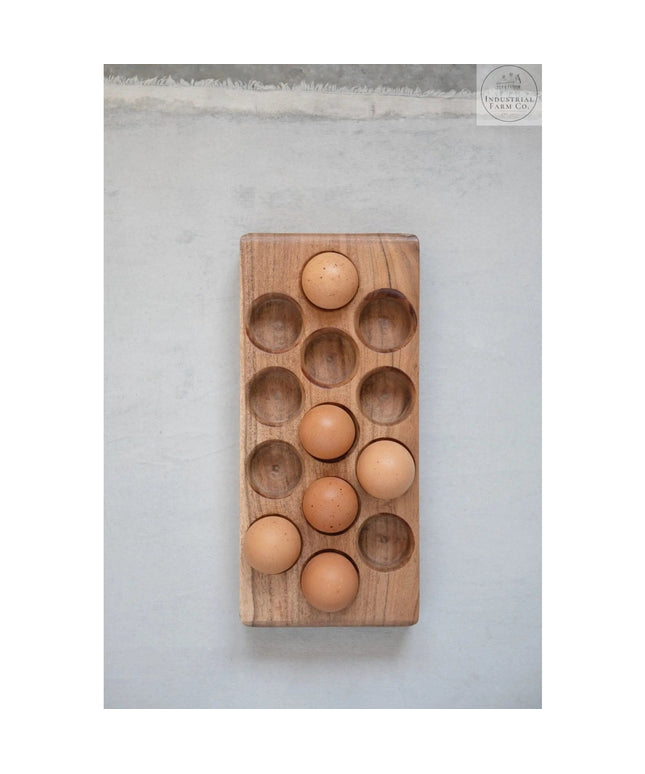 Acacia Wood Egg Tray     | Industrial Farm Co