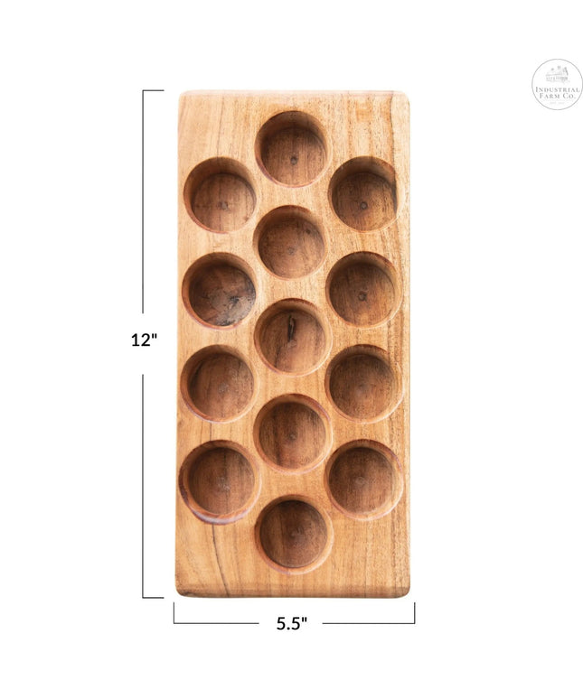 Acacia Wood Egg Tray     | Industrial Farm Co