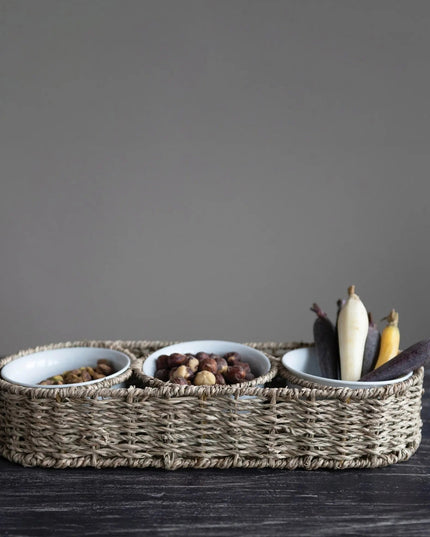 3 Bowl Woven Serving Basket  Default Title   | Industrial Farm Co
