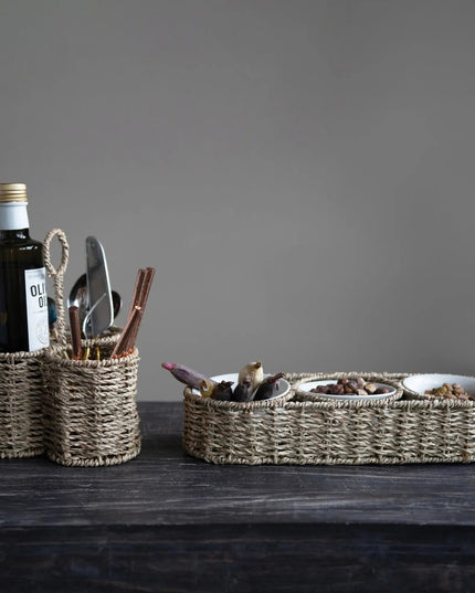 3 Bowl Woven Serving Basket     | Industrial Farm Co